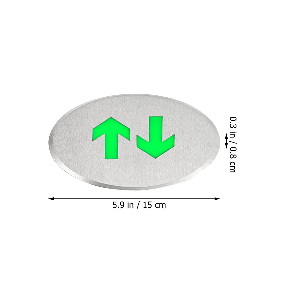 Señal luminosa de salida de emergencia, indicador de suelo de flecha direccional doble de acero inoxidable, visibilidad nocturna, lucha contra incendios