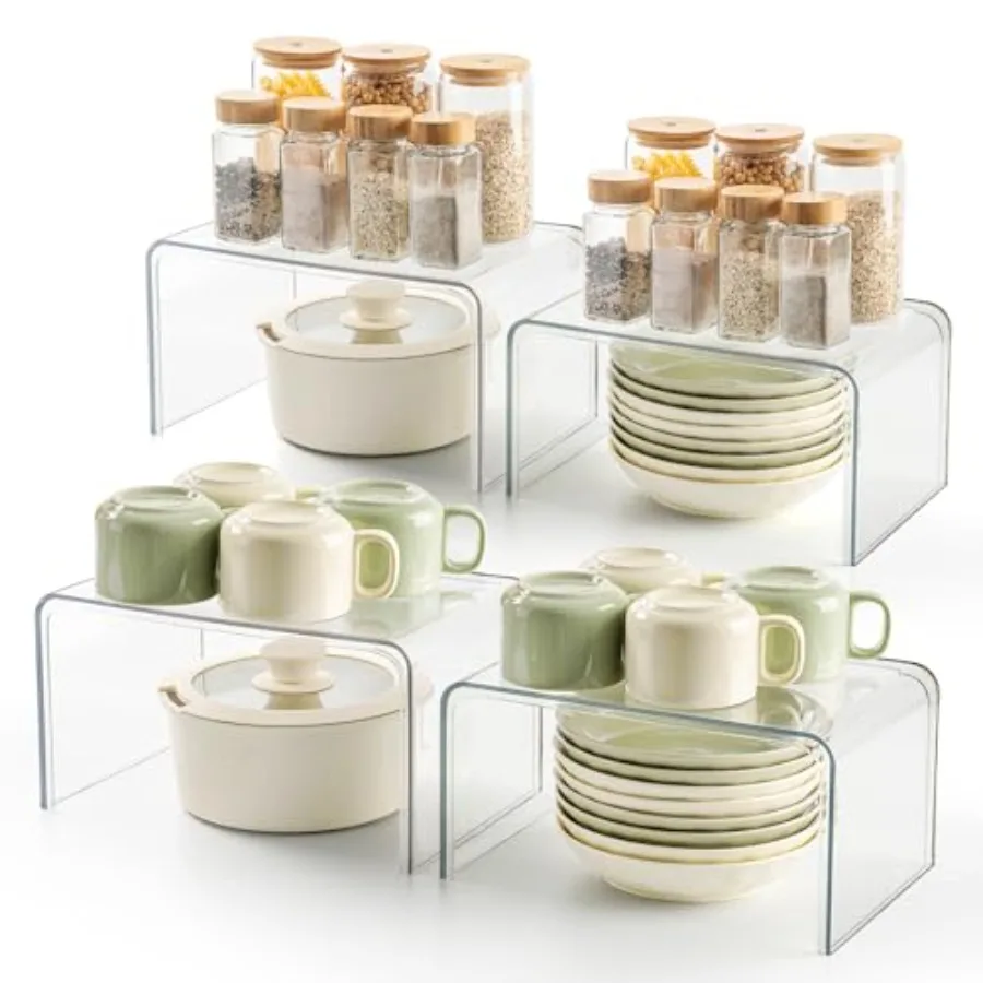 

Clear Spice Rack Shelves, Pantry Organizers and Storage, Display Shelf Organizer, Room Bathroom Desk Shelf Countertop Organizat
