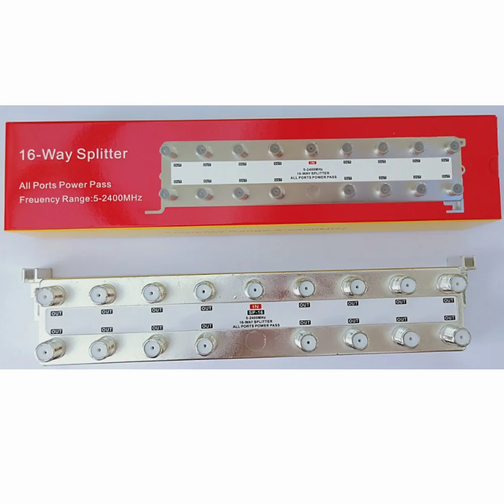 16 Way Out Cable TV Splitter 5-2400 MHz Signal Booster Distribution RF Signal Mixer Satellite TV Splitter Dropshipping Wholesale