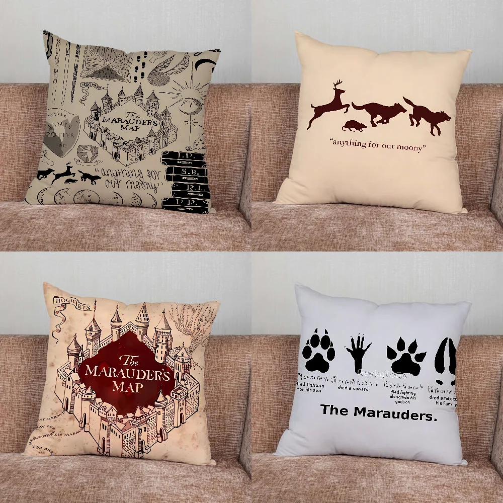 Ticket The M-Marauders Map Pillow Case For Home Bedroom Car Office Decoration Living Room Sofa Cushion Cover Suitable