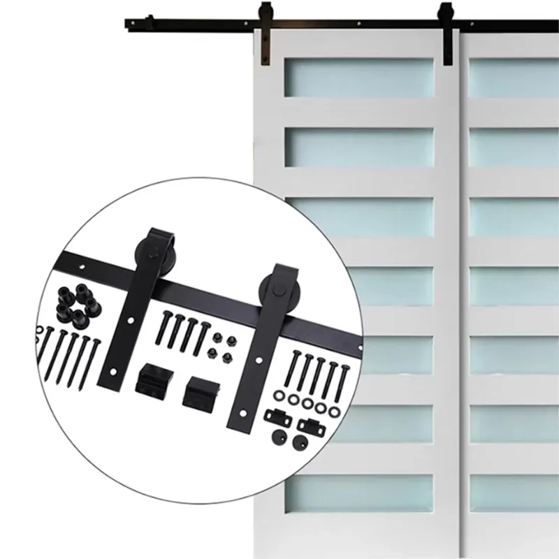 China wholesale entrance door decorative sliding door hardware and track kits