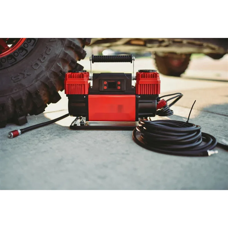 Smart Auto Stop 60mm Dual Cylinder Car Air Pump 12V High Pressure Heavy Duty Tire Inflator for Off-Road Pickup SUV