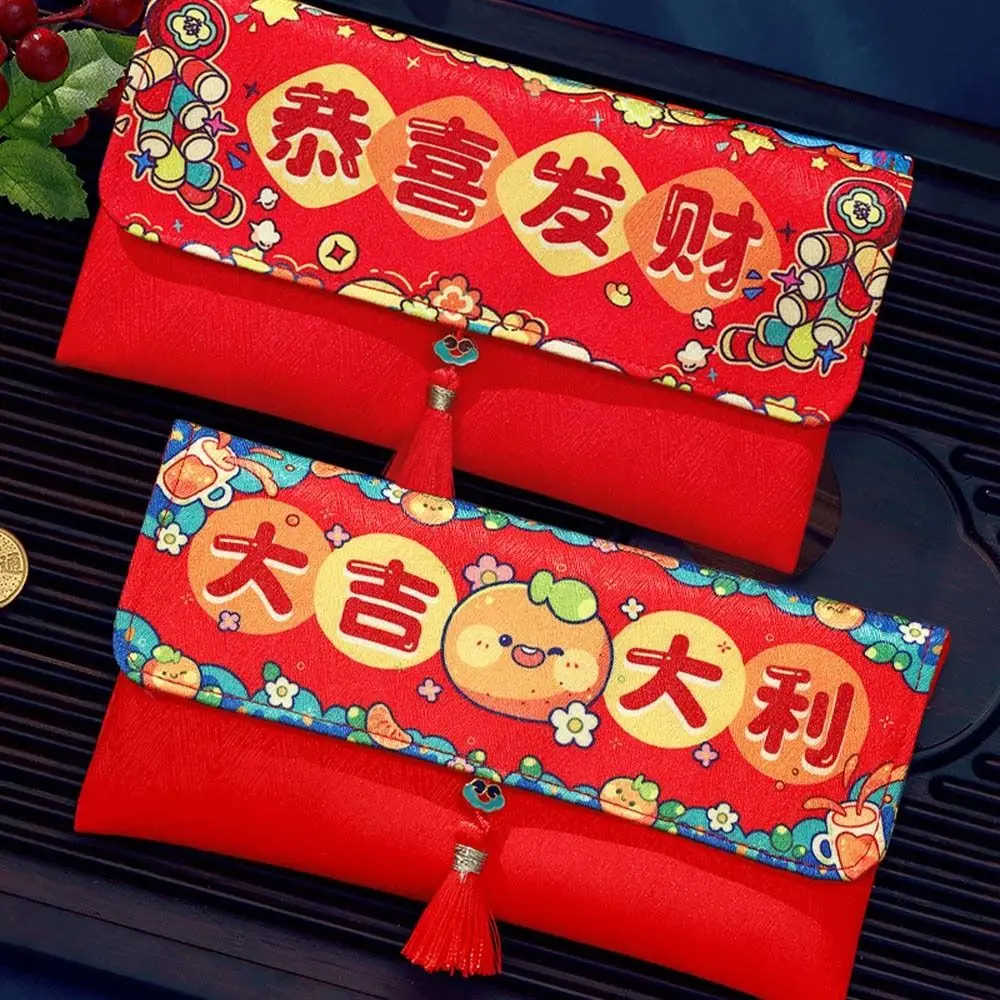 Estilo chinês cobra ano envelopes vermelhos pano bênção 2025 ano novo saco de dinheiro tradicional hongbao pacote de dinheiro da sorte