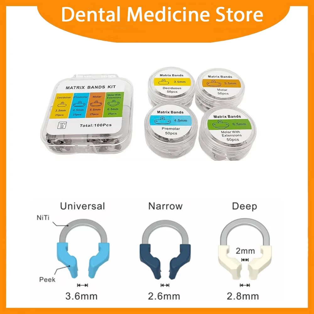 

Стоматологические матричные ленты NITI, металлические матрицы, зажимное кольцо, секционная контурная матричная система, зажимные инструменты, стоматологический материал