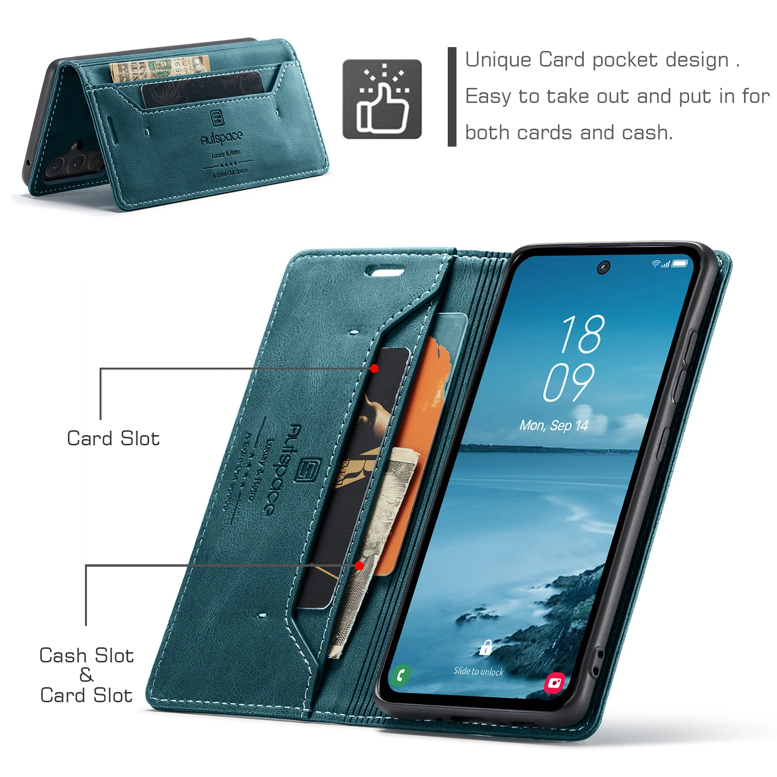 Flip Magnetic Cards Solt Wallet Leather Case For Samsung Galaxy S24 Ultra S23 Plus S22 S21 FE A15 A25 A35 A55 A14 Book Bag Cover
