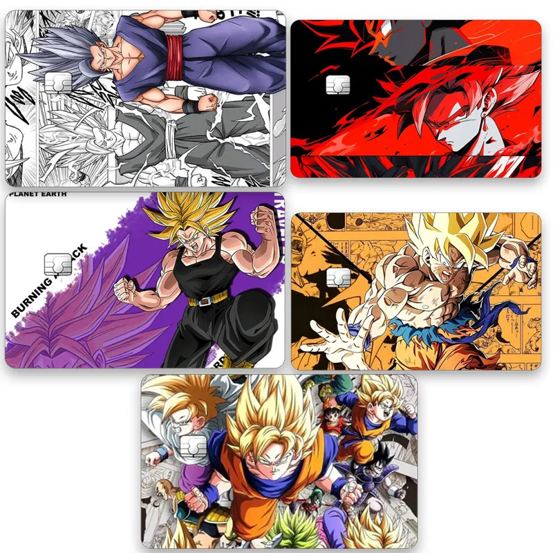 

Goku Card Stickers Vegeta Krillin Anime Cartoon Decor Patch Kawaii Gohan Trunks Bus Subway School Certificate Accessories Gift