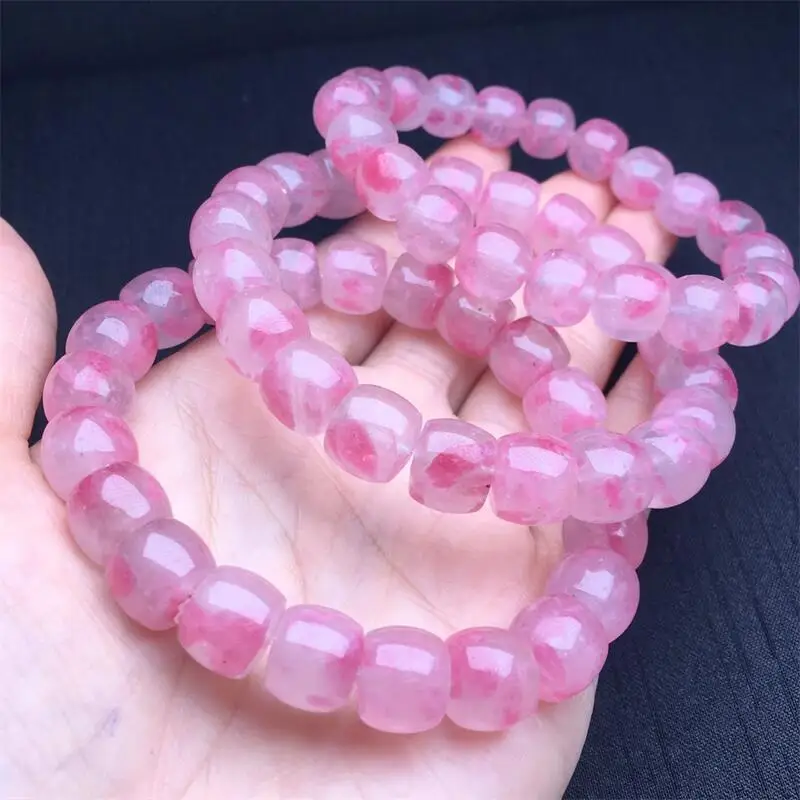 10MM Natural Rhodonite Agate Bracelet Crystal Reiki Healing Stone Fashion Jewelry Gift For Women Men 1PCS