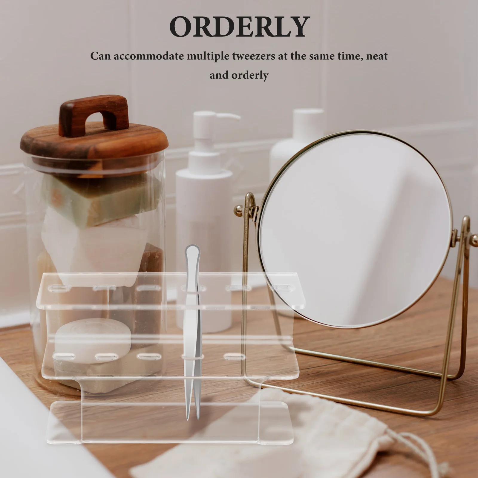 6-gaats acryl pincet opbergstandaard doorzichtige organizer wimperverlenging gereedschap rek make-up accessoires acryl pincethouder