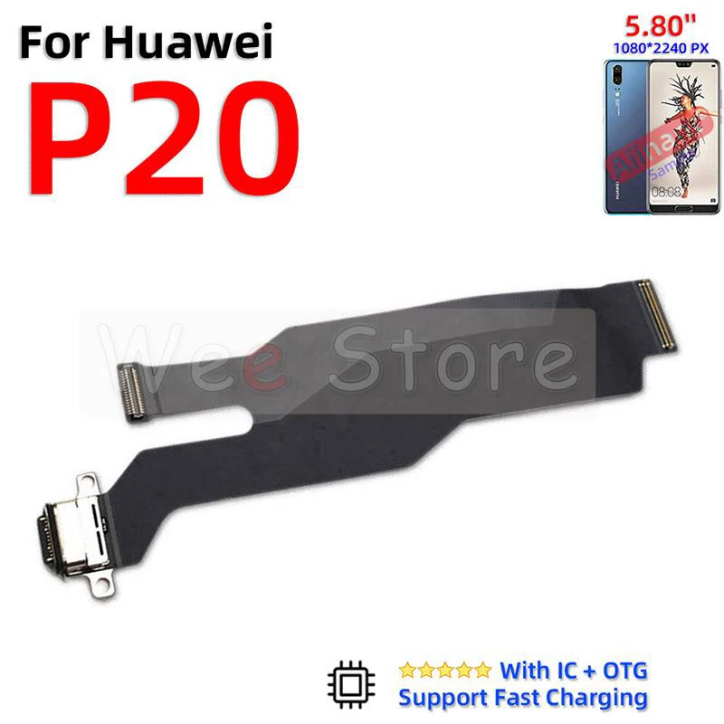 AiinAnt Charger Dock Connector Port Fast Charging Board Flex Cable For Huawei P20 P30 Lite Plus Pro 2017 2018 Phone Parts