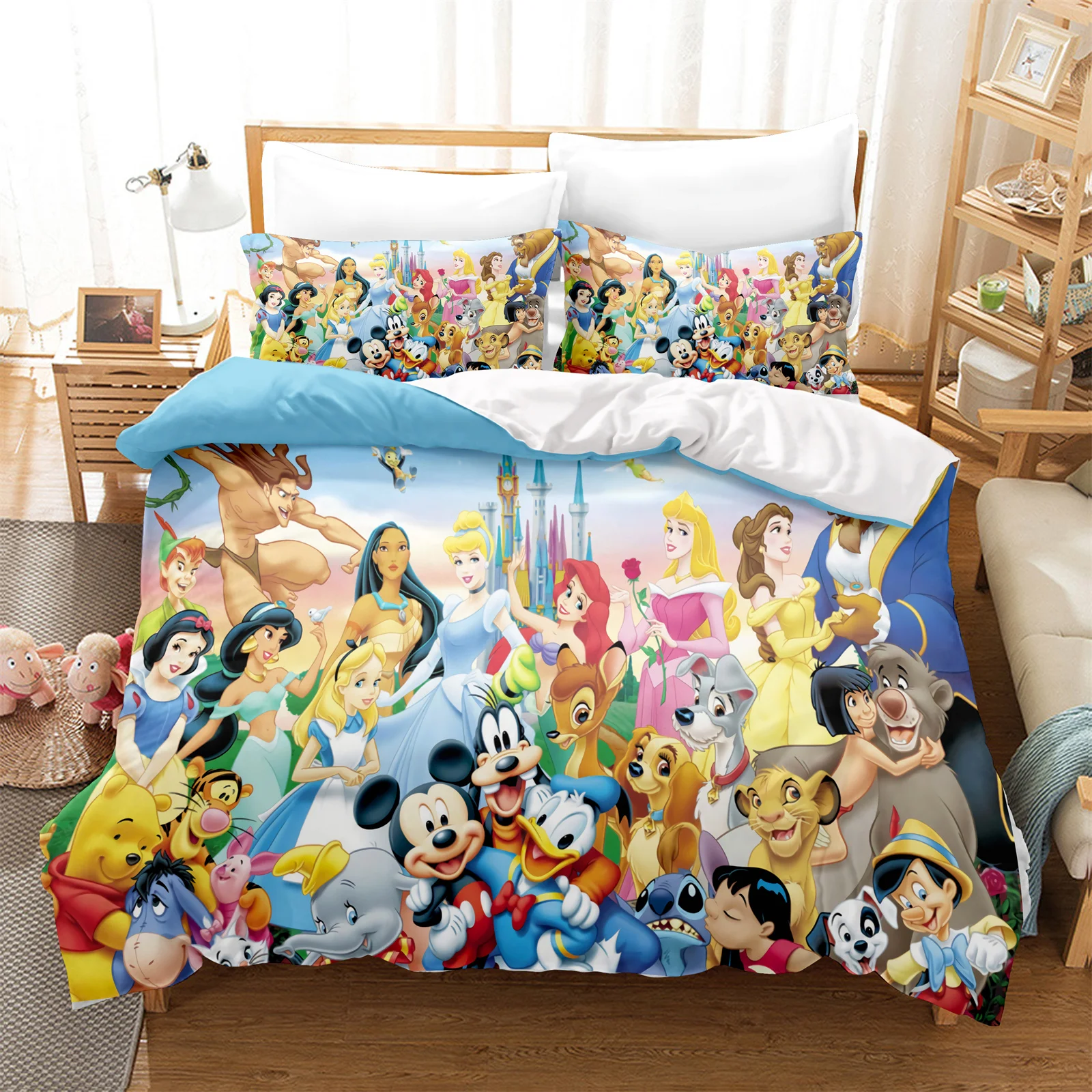 

Princess Series, Disney Princess Aina Christmas Gifts 3D Children'S Bedding Set 3-Piece Comforte 100% Polyester Anime Home