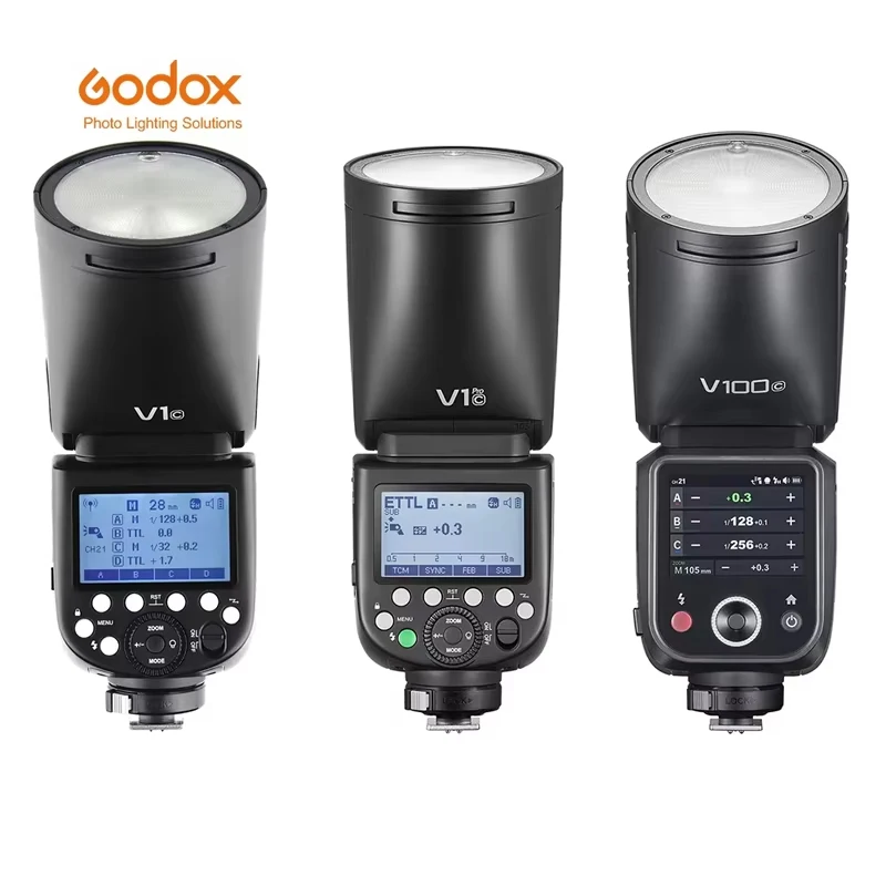 Godox V1 V1Pro V100 TTL ليثيوم أيون كاميرا مستديرة الرأس فلاش اللاسلكية Speedlight لكانون سوني نيكون فوجي أوليمبوس