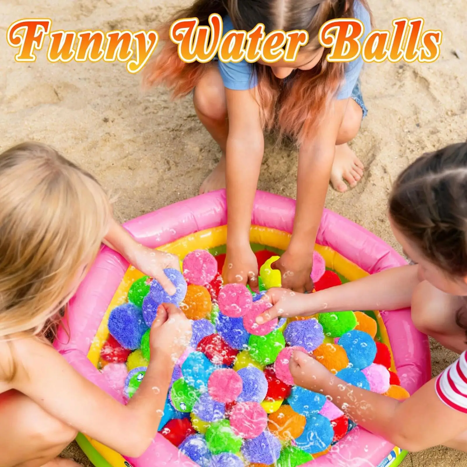 Water Sponge Balls 60 Pieces Refillable Reusable Sponge Toy 9 Colors Pool Water Balloons For Kids Summer Outdoor Party Backyard