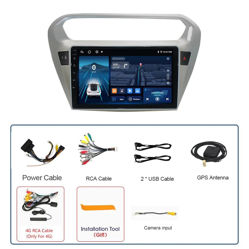 Audio Stereo Radio mobil 2 Din untuk Peugeot 301 2013-2018 Carplay BT 8core DSP GPS Android 12 Audio kendaraan sistem cerdas mobil