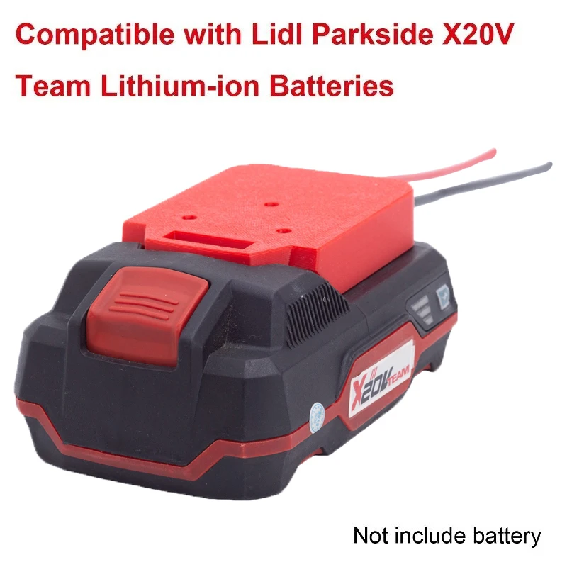 Adaptor DIY Aksesori alat listrik baterai untuk Lidl Parkside X20V tim baterai Lithium-ion 14AWG kabel