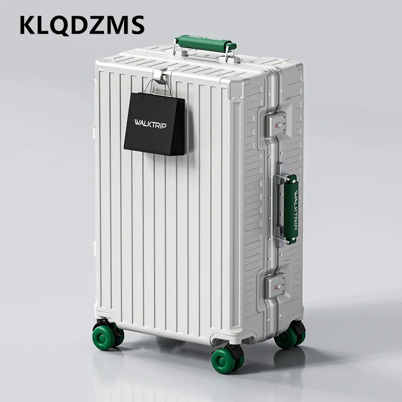 

Дорожный чемодан KLQDZMS 20/24/26/28 дюймов, из ABS+PC, большой вместимости, на колесиках, женский, с алюминиевой рамой