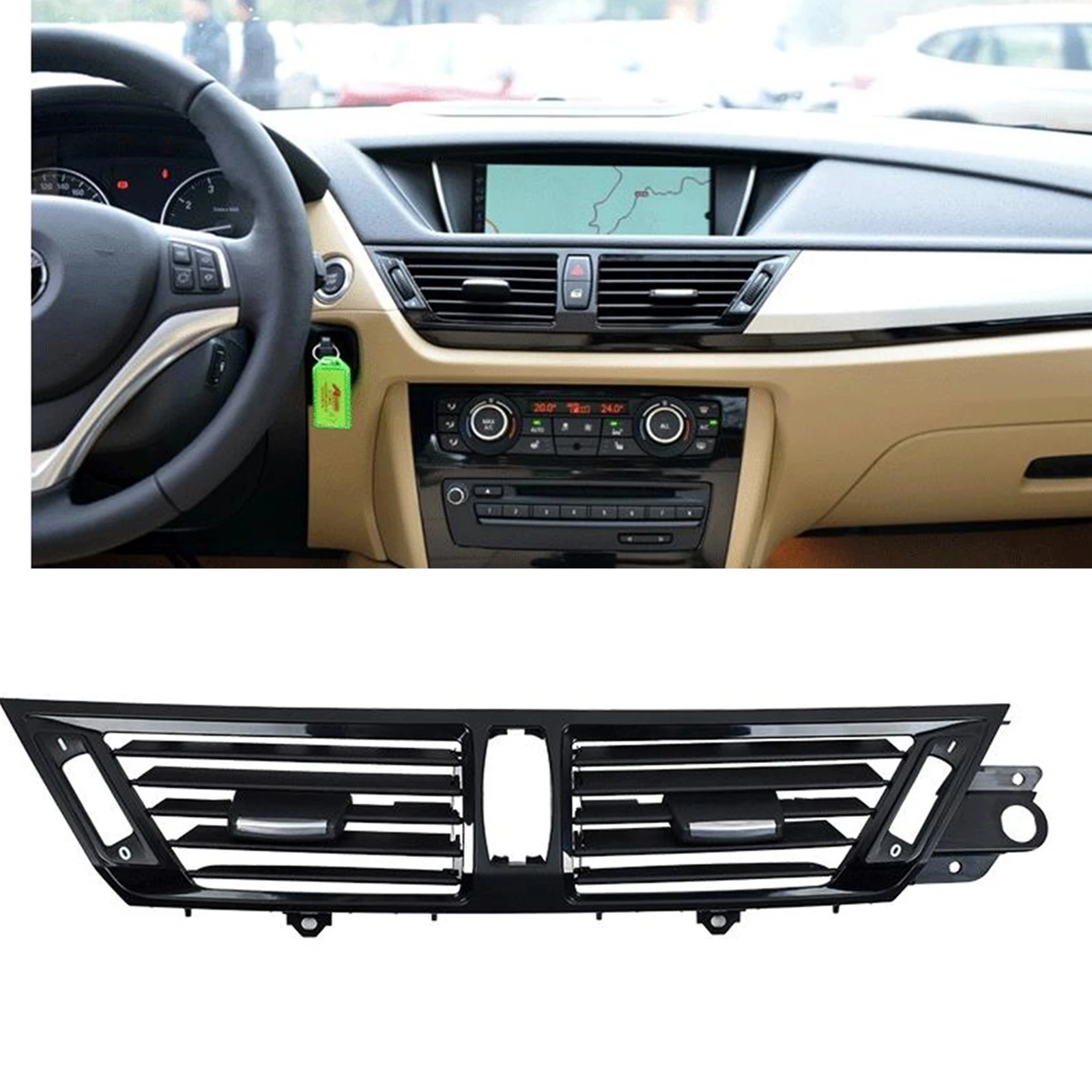 Car Dashboard Center Console A/C Air Vent Conditioner Grille Dash Board Fresh Panel Out Outlet Frame For BMW X1 E84 2010-2015