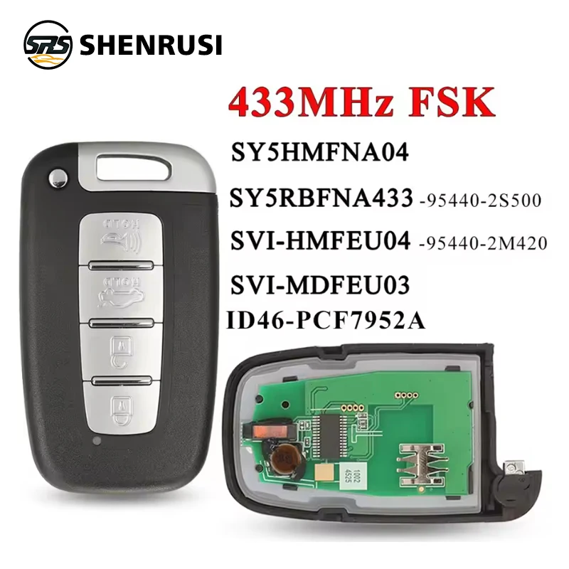 

4BT Smart Remote Key 433Mhz ID46 For Kia Forte Soul Rio Borrego Sorento Optima Hyundai I30 IX35 Sonata Genesis Equus Veloster
