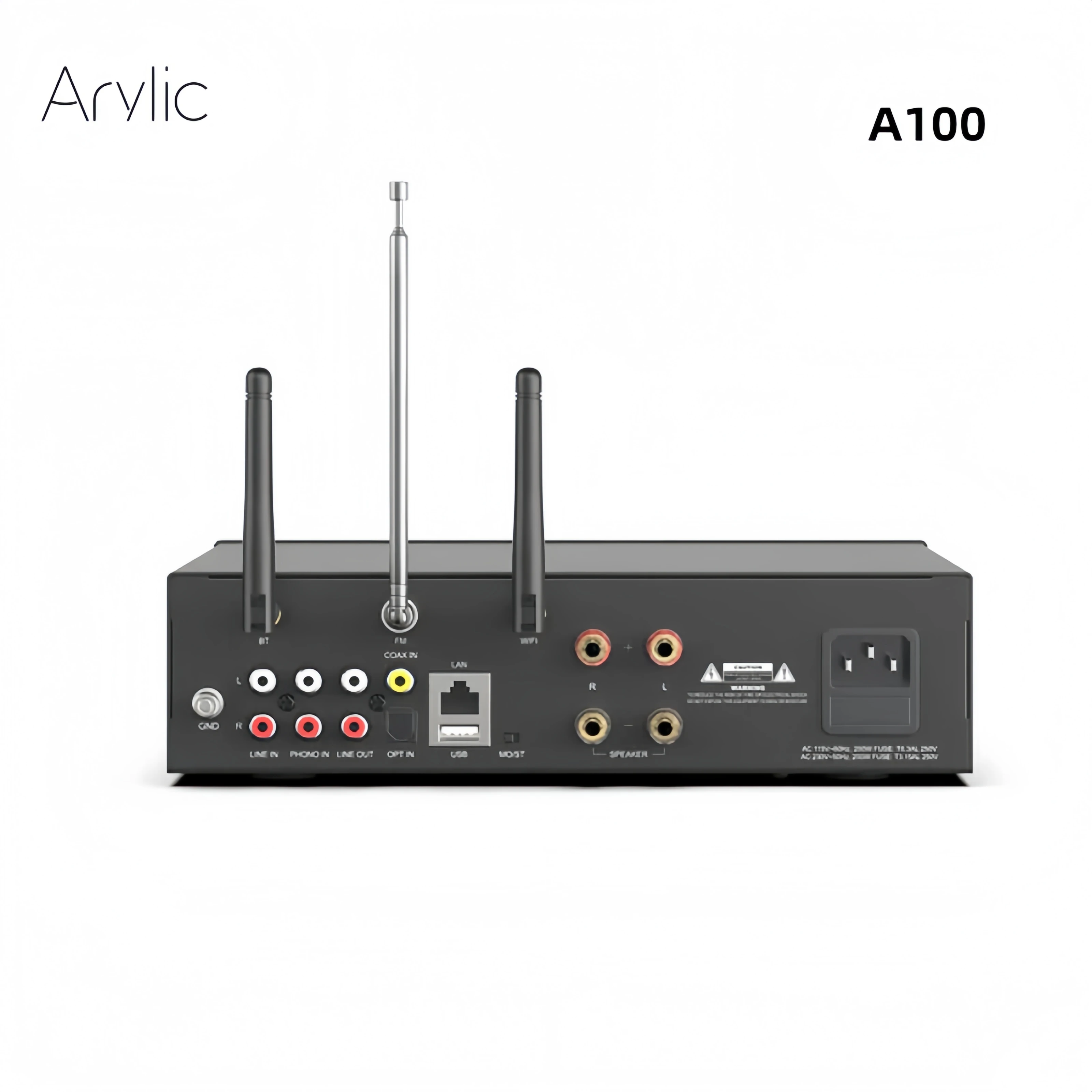 Arylic A100 100W x 2 amplificador de potencia música streamer radio FM KTV WiFi, AirPlay, Spotify Connect, transmisión inalámbrica Bluetooth