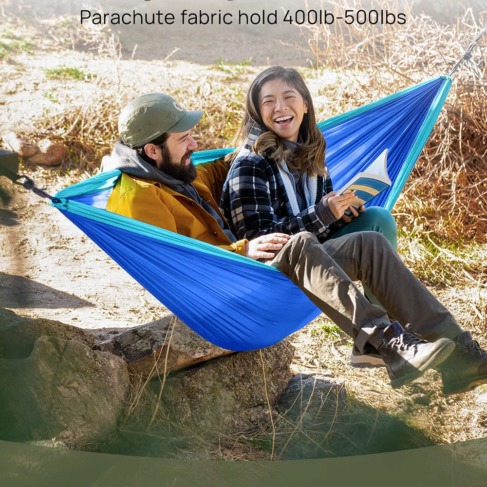 260x140cm Lightweight Double Person Camping Hammock for Outdoor Beach Backpacking Travel Hiking Portable Parachute Nylon Hammock