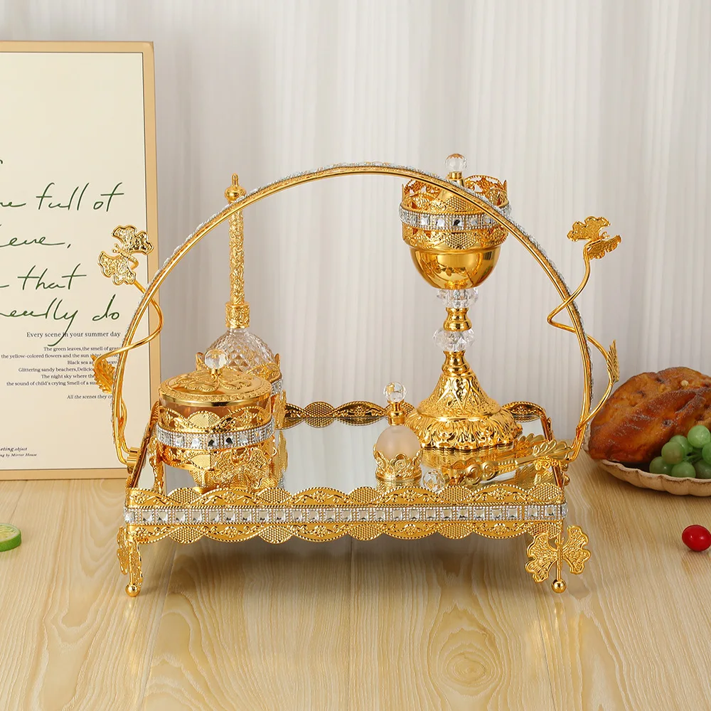 European classical incense burner set, retro incense burner ornaments, personalized hand-held butterfly incense burner.
