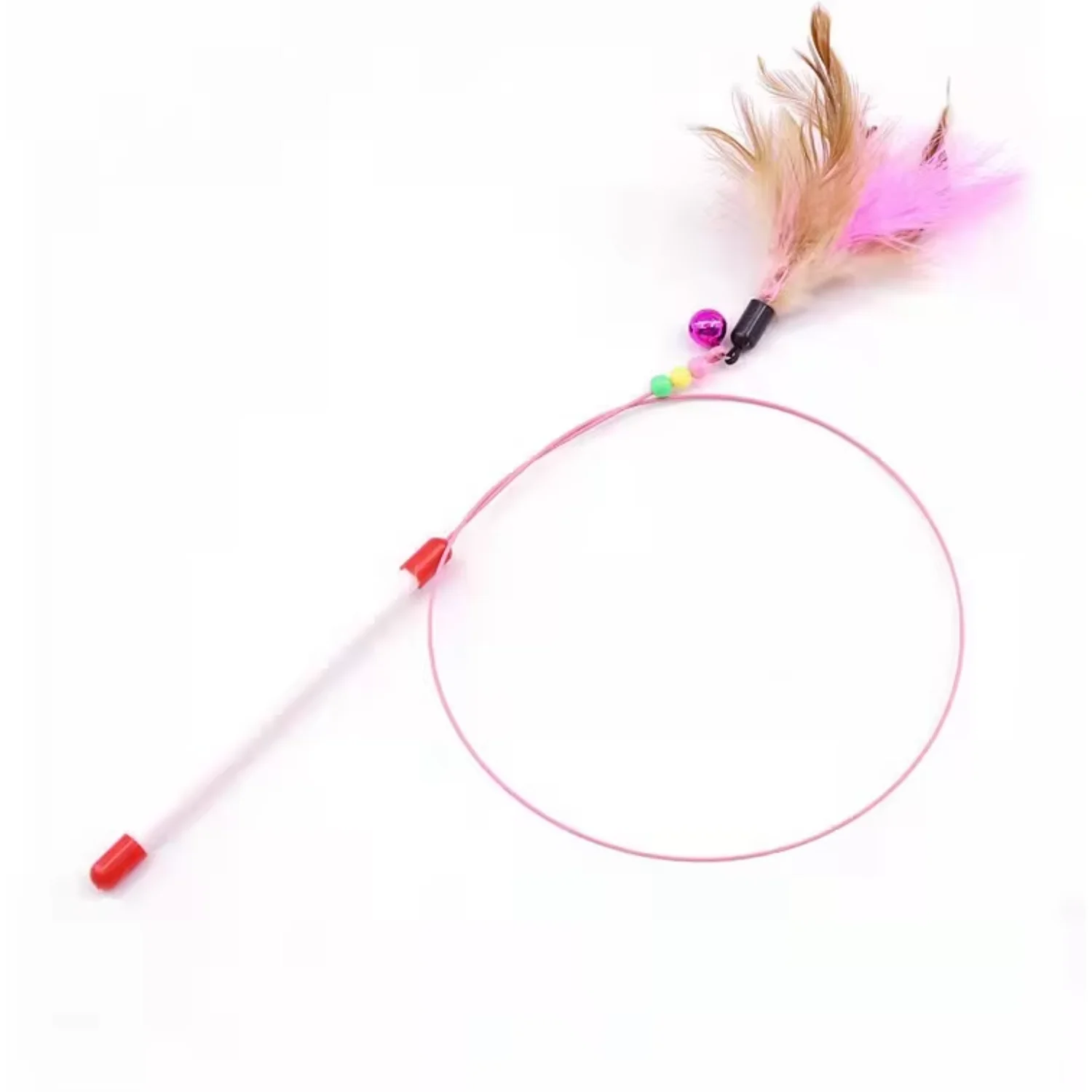 

Hot Selling Fishing Rod Interactive Cat Teaser Pole Funny Stick Feather Cat Teaser with Bell