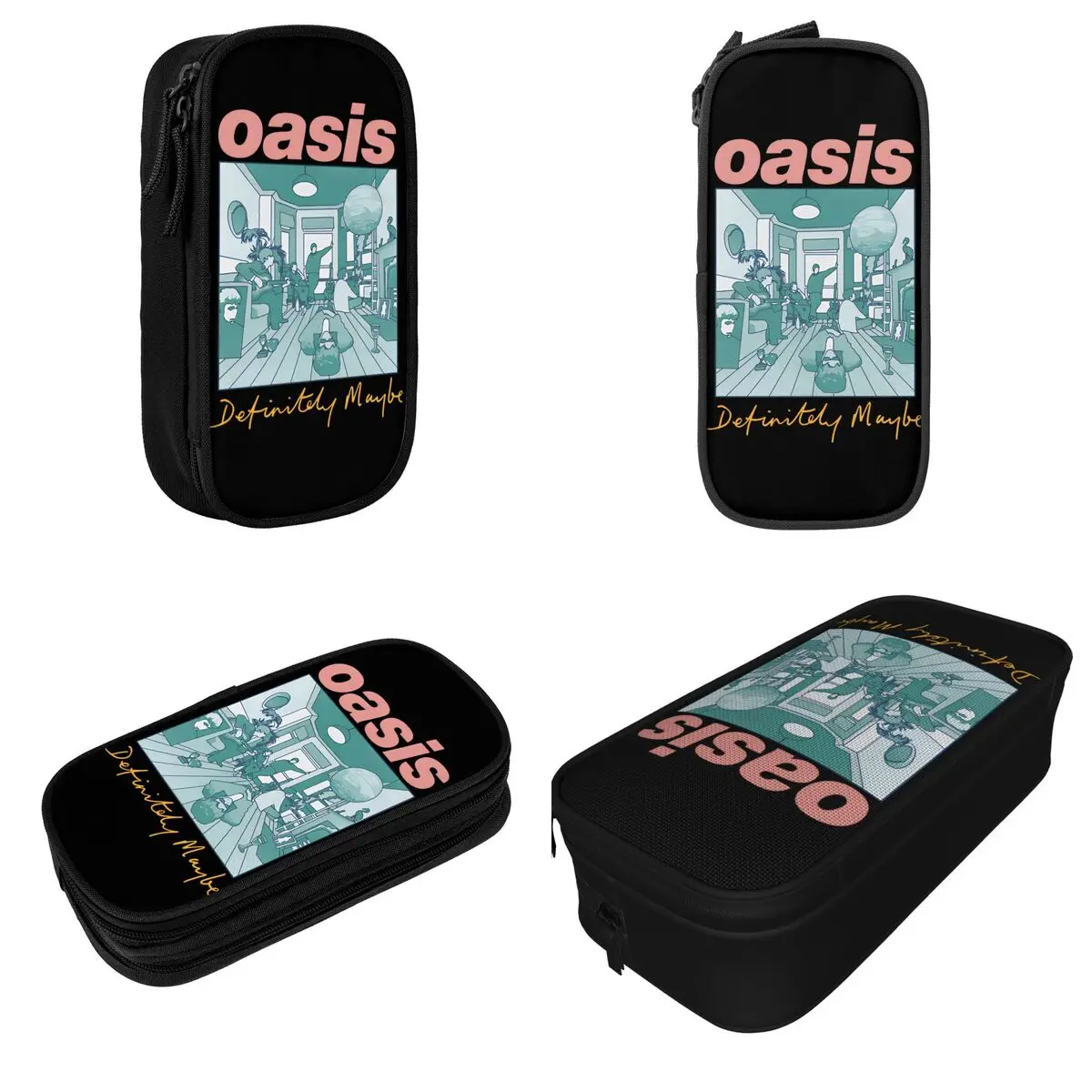 Lovely Definitely Maybe Artwork Band Pencil Cases O-Oasis Pencilcases Pen Holder for Girls Boys Bags Office Zipper Accessories