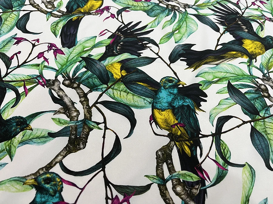 โจคู่ผ้ายืดหยุ่นคุณภาพสูงผ้าชุดนอนสตรีเซ็กซี่แท้03สีขาวพื้นหลังสีเขียวนกพ่นสีสเปรย์