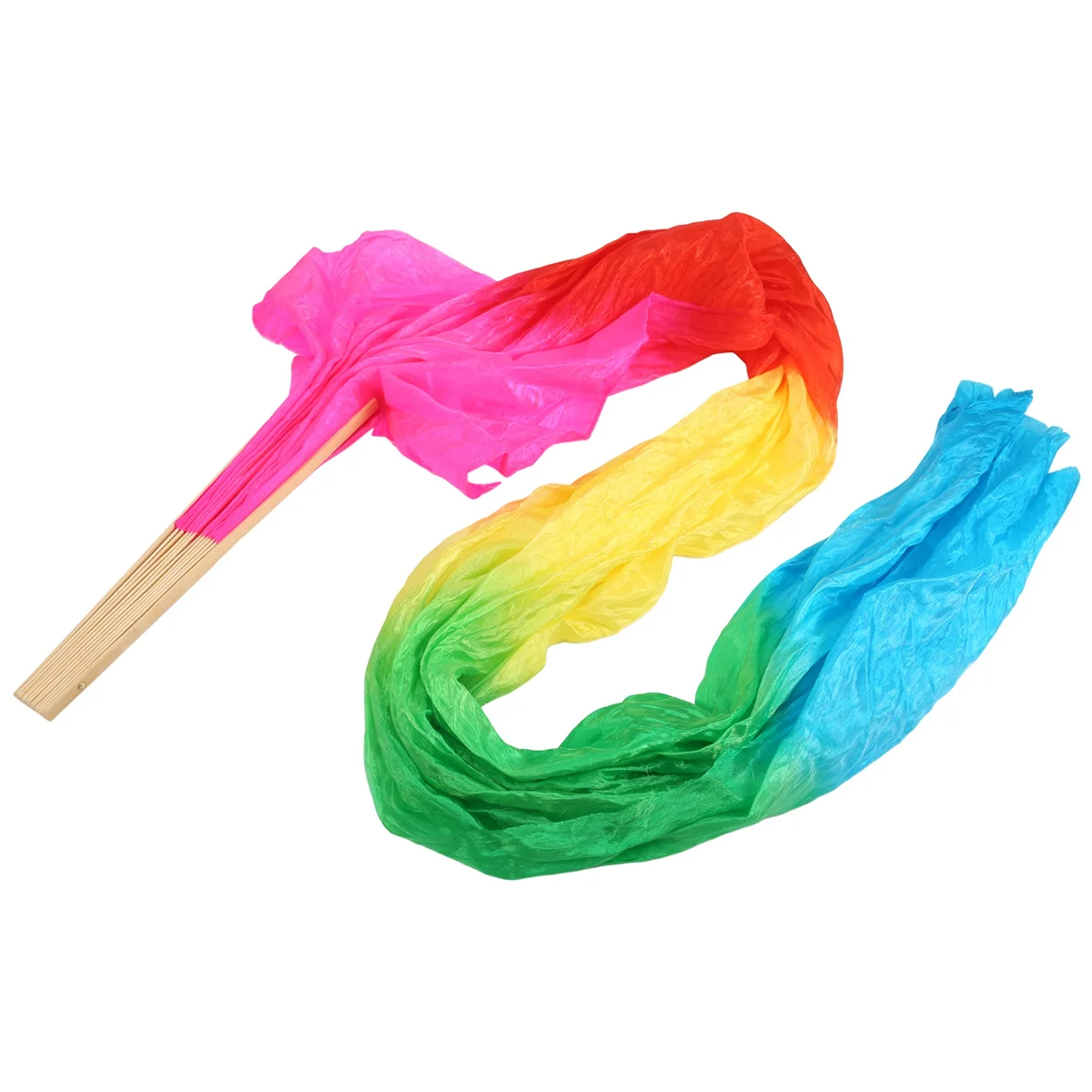 A40T 手作りカラフルなベリーダンスダンスシルク竹ロングファンベールフォークダンス 1.8 メートル