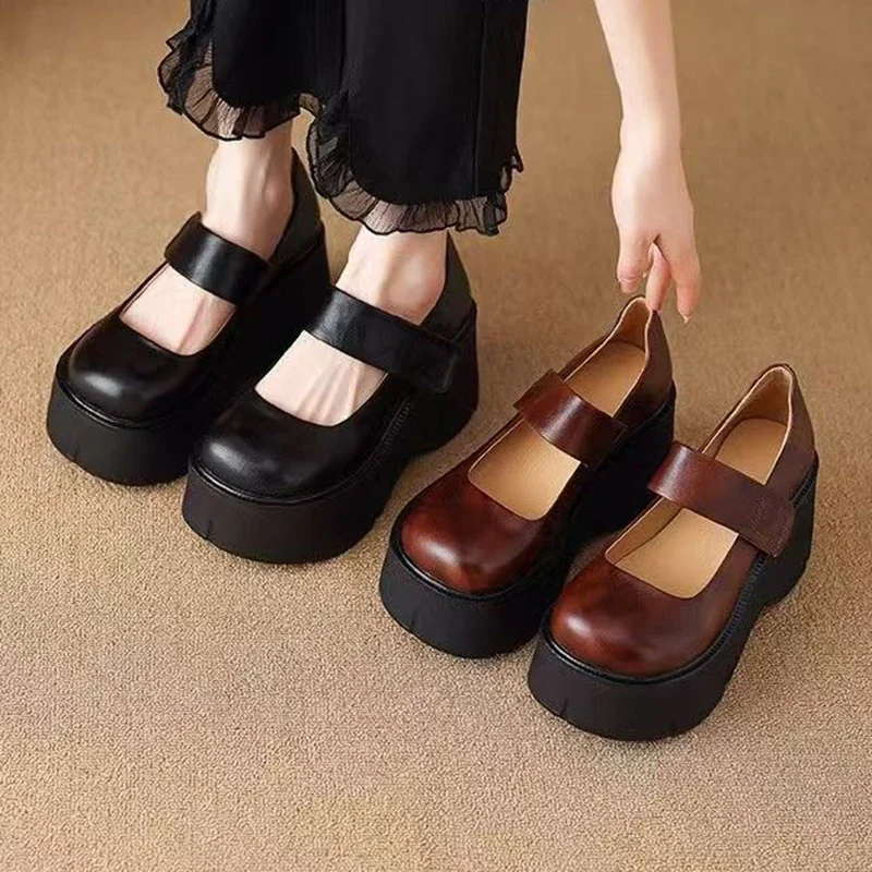 

Quality Selection Wedges Shoes for Women 2025 Autumn New Casual Platform Shoes Concise Stylish Mary Jane Shoes Zapatos De Mujer