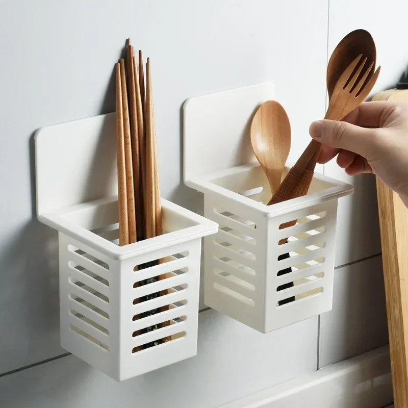 2pcs Wall mounted chopstick cage, chopstick tube, household wall mounted storage tube