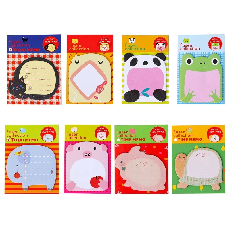 for Creative N for Time Sticky Memo Pad Cartoon Animal Posted It Pads Smooth Writing Bookmark for School Class Office 20