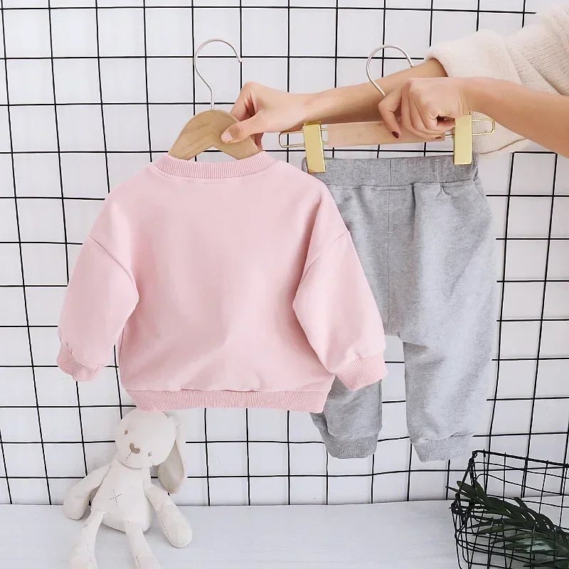 Autumn Baby Girl Clothes Set Infant Tracksuit Children Long Sleeve Top and Sport Pant Suit Cartoon Rabbit Outfits Loungewear