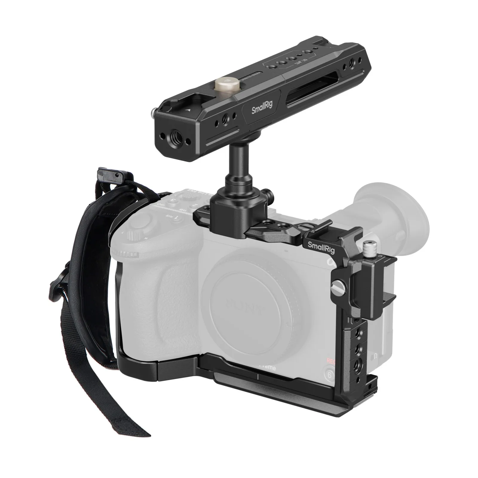 SmallRig FX2-kooi voor Sony FX2, camerakooi-installatieset met bovenplaat kabelklem Cold Shoe NATO-rail, kit met handgreep polsband