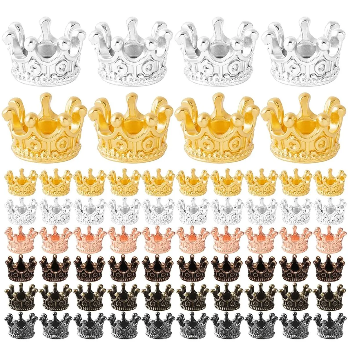 12/24/36Pcs Vintage Alloy Crown Miniatures, DIY Ornament Set for Model Displays, Home Handicrafts & Christmas Party Decor ZSY