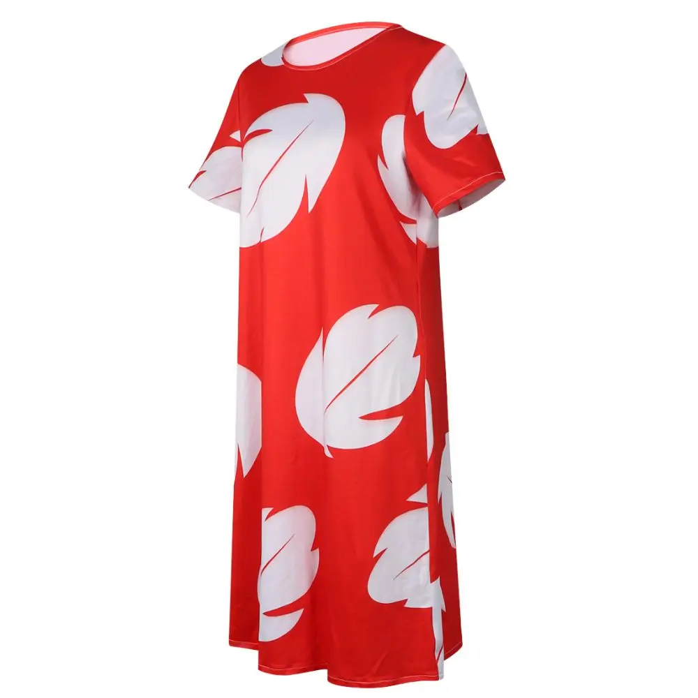 Lilo Dress Cosplay Costume Disguise for Adult Kids Girls Leaf Dresses Roleplay Outfits Fancy Dress Up Halloween Carnival Suit