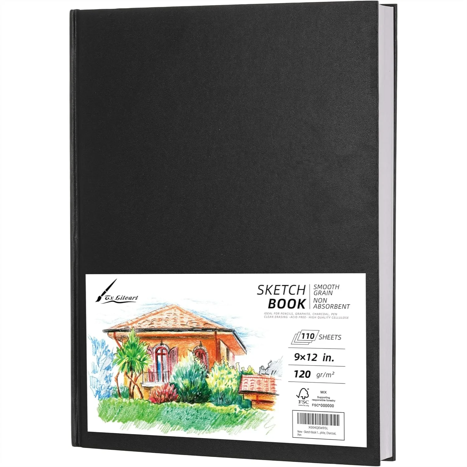 

2 Pack Hardcover Sketch Pads 9x12 - 110 Sheets Each 220 Pages Total, 120GSM Acid Free Paper, Durable Binding for Artists