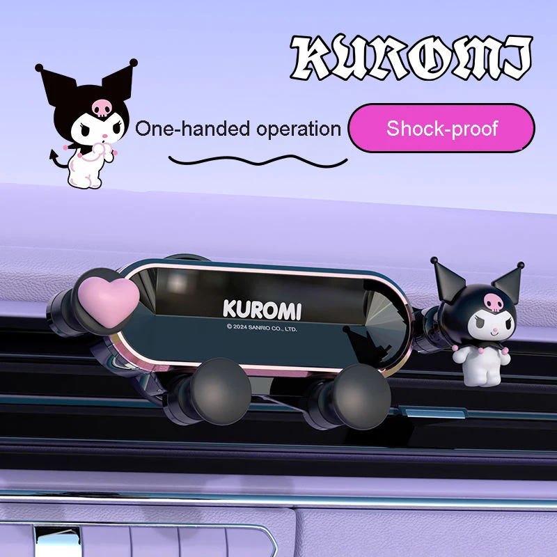 

Kawaii Kuromi мультфильм сотовый телефон автомобиль монтируемый кронштейн автомобильные авиаторы выход навигационный кронштейн украшение интерьера автомобиля