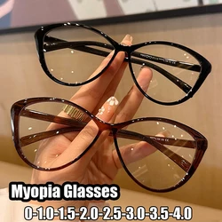 Ultralight Near Sight Glasses with Diopter 0 TO -4.0 Unisex Ladies Cat Eye Computer Myopia Eyewear Finished Minus Eyeglasses