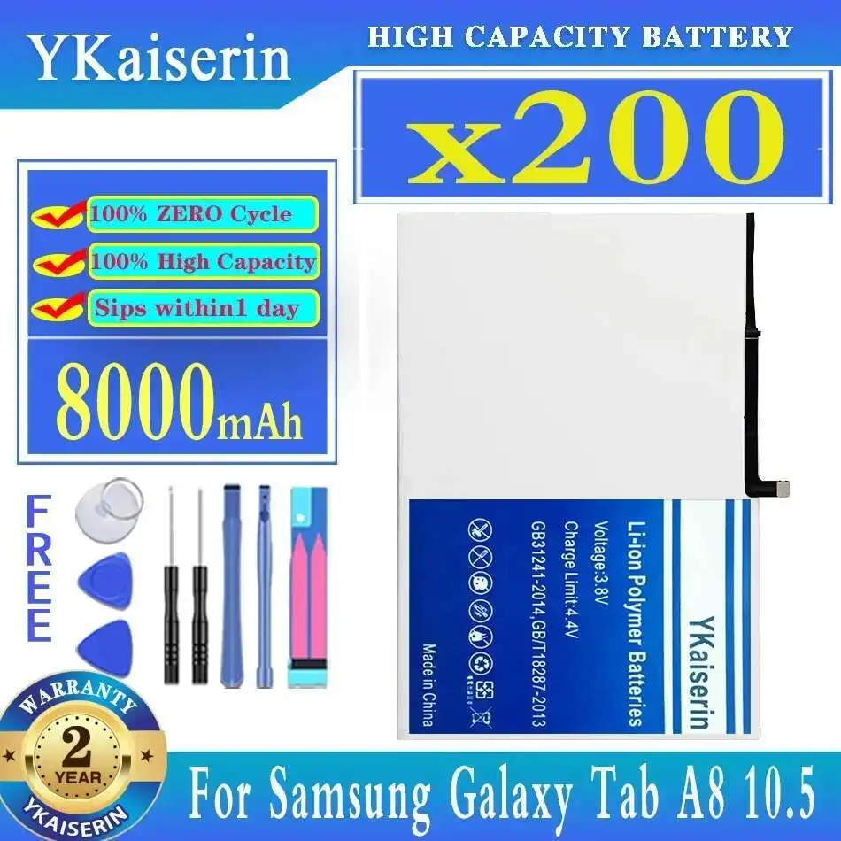 

Tablet Battery 8000mAh x200 HQ-6300NA High-Efficiency For Samsung Galaxy Tab A8 10.5 SM-X200 SM-X205 HQ-6300SD HQ-6300NA
