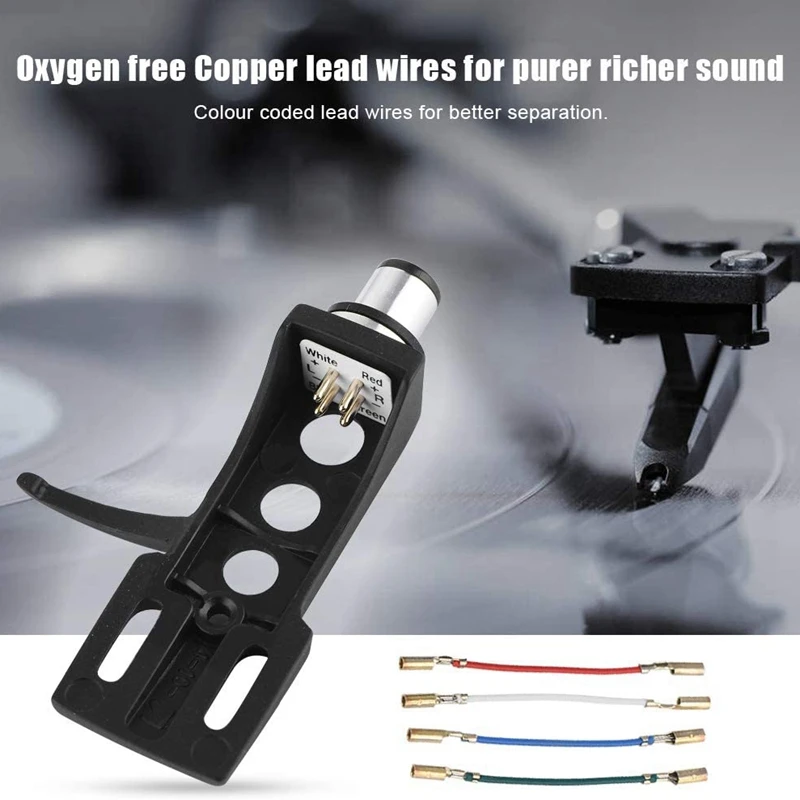 ABSQ- Giradischi Fonografo Piombo Headshell Cartuccia stereo Giradischi Fili Headshell 4 pezzi per la sostituzione del giradischi