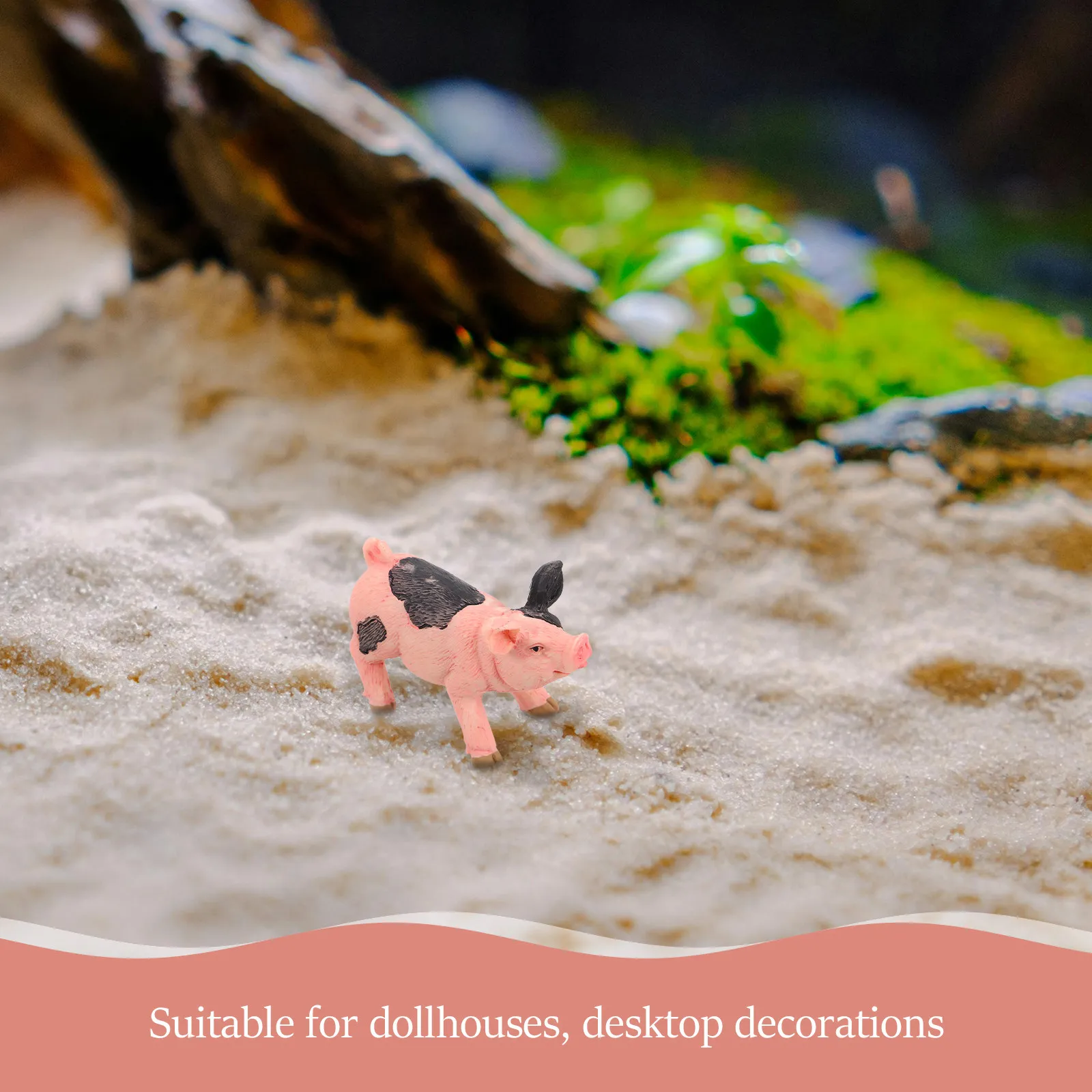 4pcs Mini Pig Resin Ornaments – Cute Realistic Animal Decor for Dollhouse, Fairy Garden, Desktop & Home Office - view 4