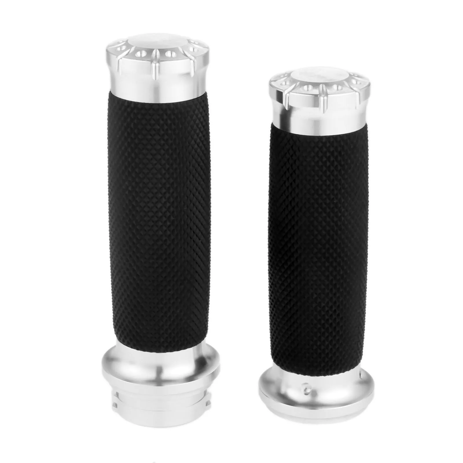 

1Pair Motorcycle Hand Grips Left&Right Fit for Honda Yamaha Suzuki Kawasaki 25mm 7/8" Aluminium Rubber Lining Motor Accessories