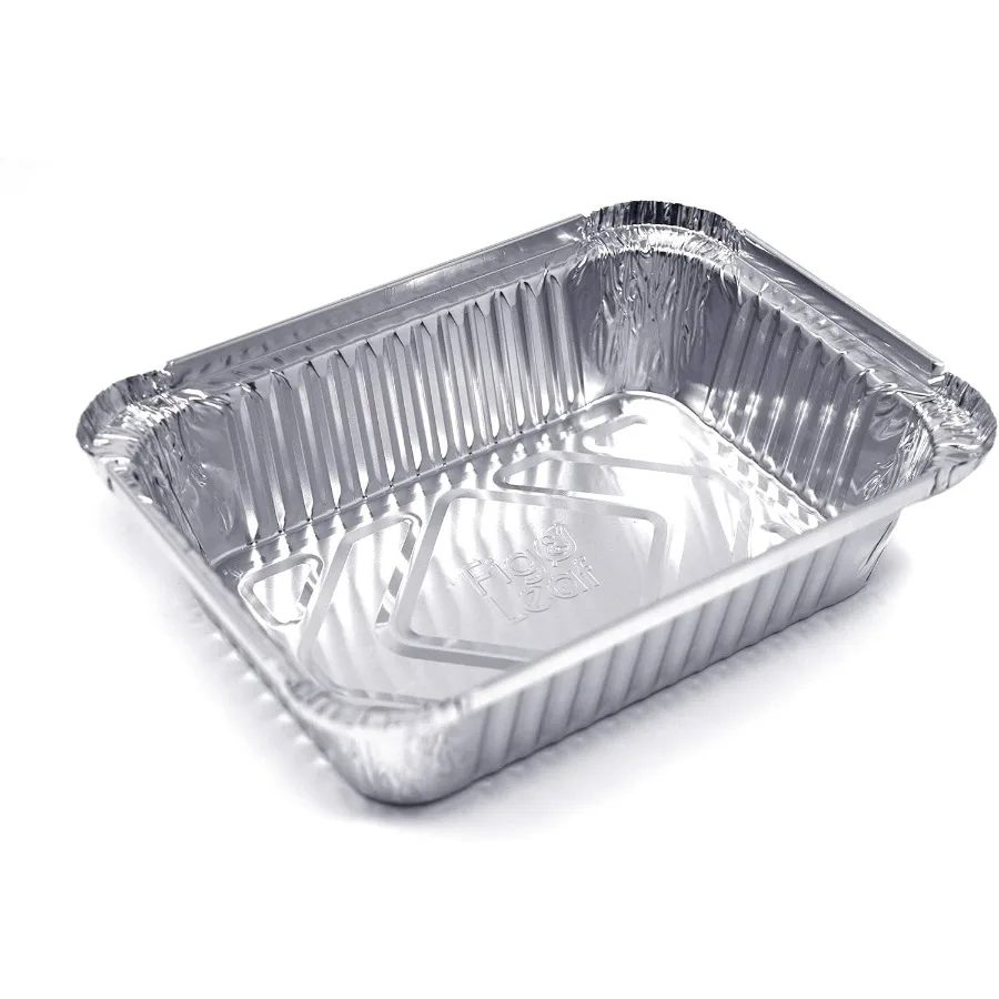 (480 عبوة) مقالي جاهزة ممتازة بسعة 1 رطل مع أغطية - 5.6 بوصة × 4.6 بوصة × 1.9 بوصة لتر شديدة التحمل من رقائق الألومنيوم للاستعمال مرة واحدة لتقديم الطعام #2