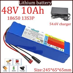 48V 10Ah Lithium Battery Pack 18650 13S3P Built-in BMS For 350W 750W Spare high quality Li-ion Cell+54.6V Charger