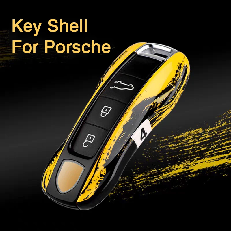 

For Porsche Panamera Cayenne Macan 718 Cayman Boxster 911 Taycan 10-25 Car Key Case Protective Shell Cover