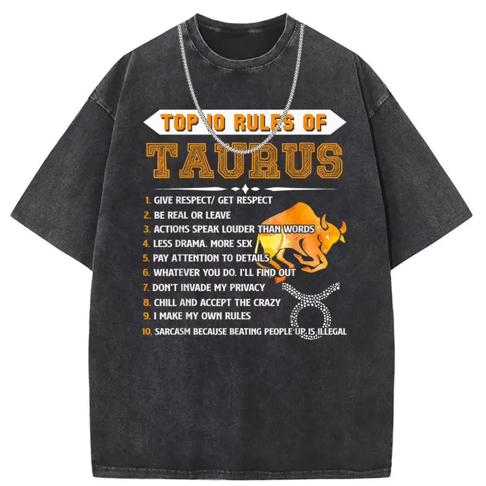 Taurus Zodiac Man Vintage T-shirts Women Retro Cotton Sweatshirts Long Sleeve Birthday Gifts Top Tshirts Men Normcore Clothing