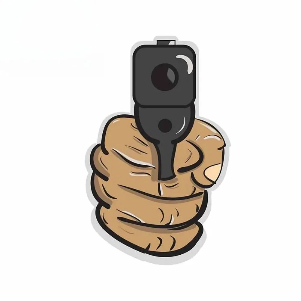 Funny Middle Finger Handgun Vinyl Car Stickers Scratchproof Decals for Car Van Window Laptop Phone DIY Decor Accessories 6