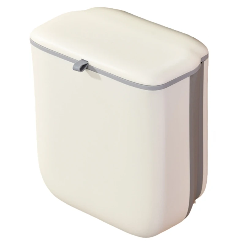 

Foldable Under Cabinets Trash Can 3.2 Gallon Capacity Leakproofs Lid Garbage Bin for Countertop Car Kitchen Storage