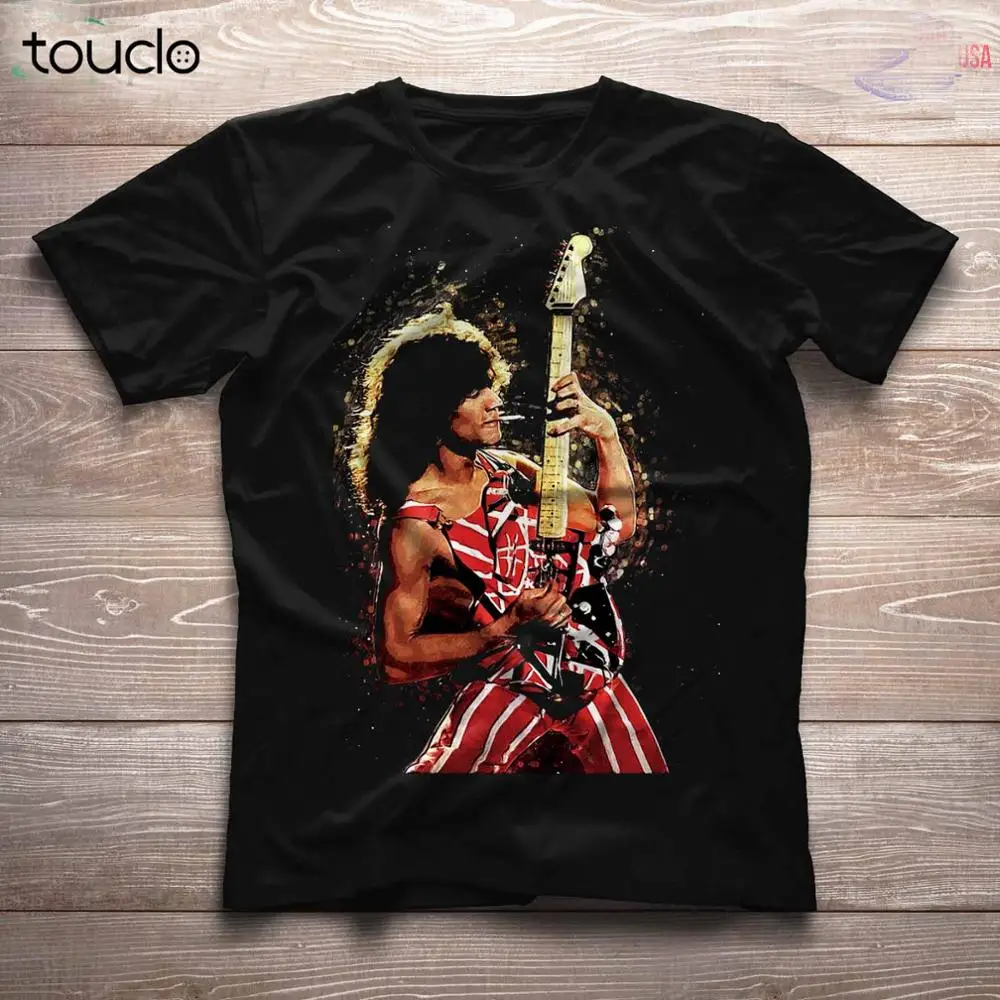 Eddie Van Halen Guitar Rip Art 1955 2020 Memories Unisex Shirt Custom Aldult Teen Unisex Digital Printing Fashion Funny Classic