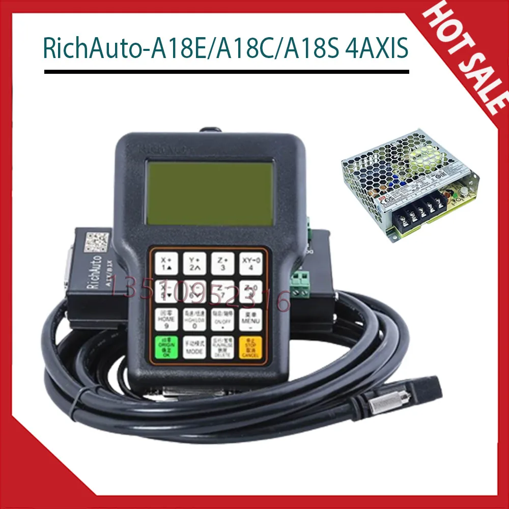 Cnc Engraving Machine Four-axis Controller Richauto Dsp A18e A18c A18susb Linkage Motion Control System For Cnc Router